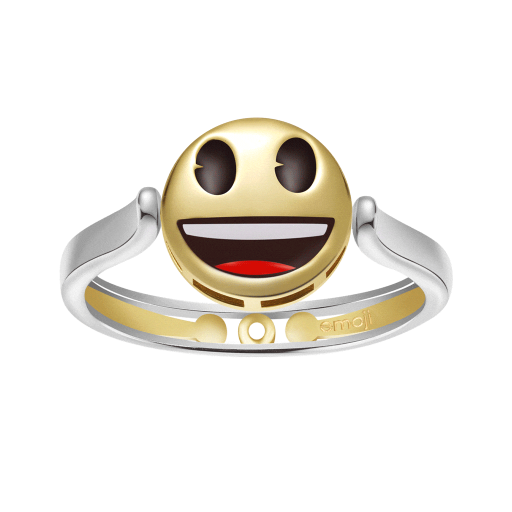 emoji Smiling Face Reversible to Sad Face Ring