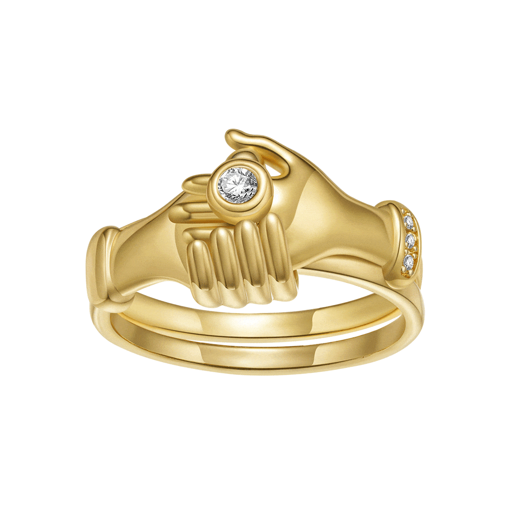 Hug Hand Stackable Ring
