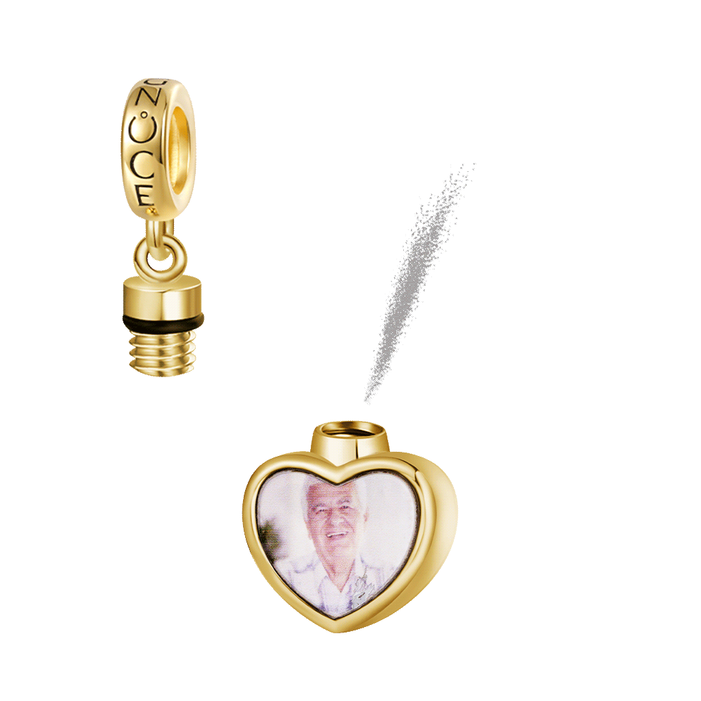 Heart Memorial Urn Ashes Photo Pendant