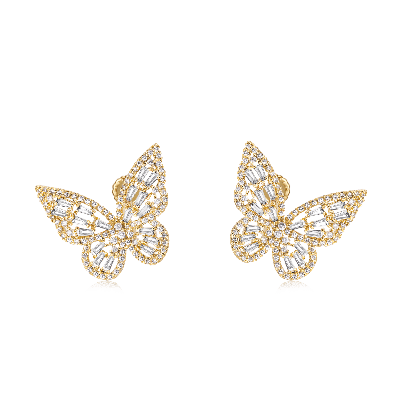 Shiny Butterfly Ear Clips