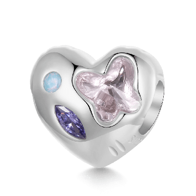 Love Pink Butterfly Charm