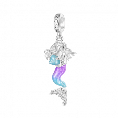 Little Mermaid Holding Conch Pendant