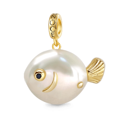White Pearl Fish Pendant