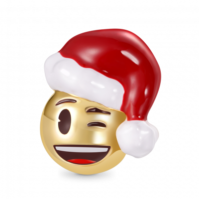 emoji Santa Hat Smiley Face Charm