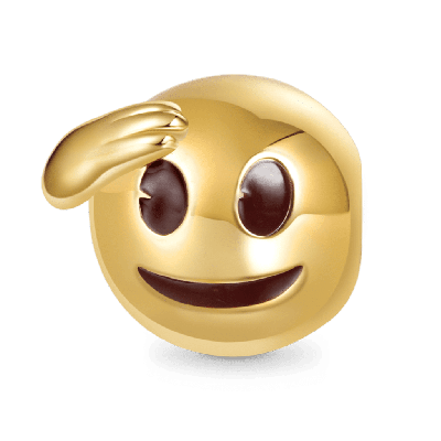 emoji Salute Face Charm
