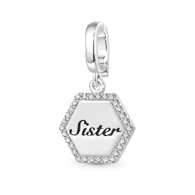 Hexagon Sister Clasp Clusters Charm