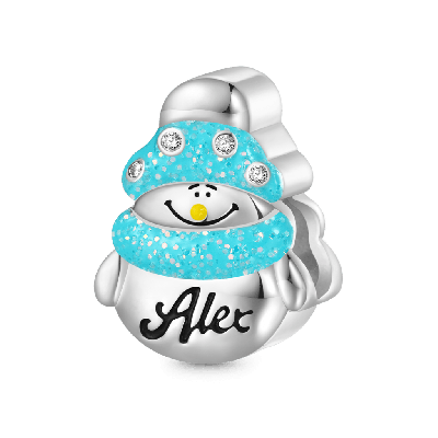 Christmas Snowman Wearing Scarf Charm