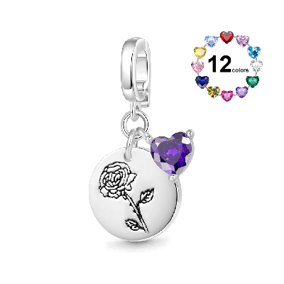 Birthday Flower Clasp Clusters Charm