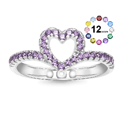 Love Pavé Birthstone Band Ring