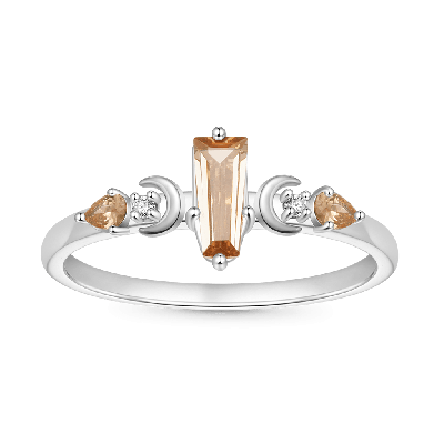Trapezoidal-cut Citrine Women's Ring